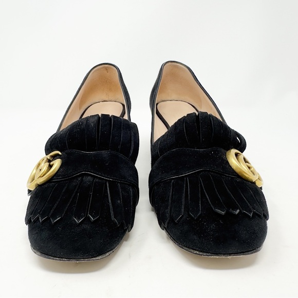 Gucci GG Marmont Fringe Loafer Pumps 38 - Picture 4 of 13